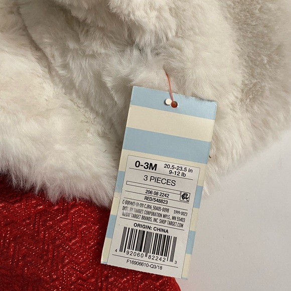 Cat & Jack Infant Girls Red Sparkle Bow Christmas Party Dress jacket - Picture 5 of 16